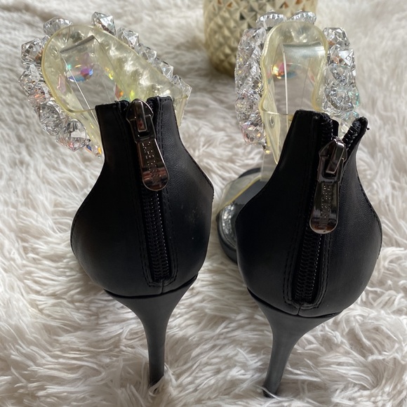 Suzzy Black jewel heels sandals, Size 5.5 - Picture 9 of 12